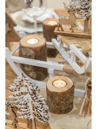 TRUNK CANDLE HOLDER WITH GLASS DIA 6/7CM X 6CM