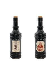 FLASCHE GLAS HALLOWEEN - 2 SORT. DIA 6.5CM X 23CM