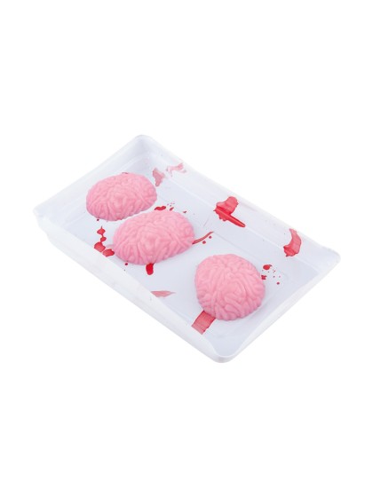 3 BRAINS IN TRAY Tray 16CM X 8CM - Brain 4CM X 5CM