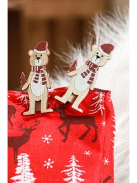 SACHET 12 CONFETTI OURSONS BOIS 2 ASS 12CM X 2.5CM X 15CM