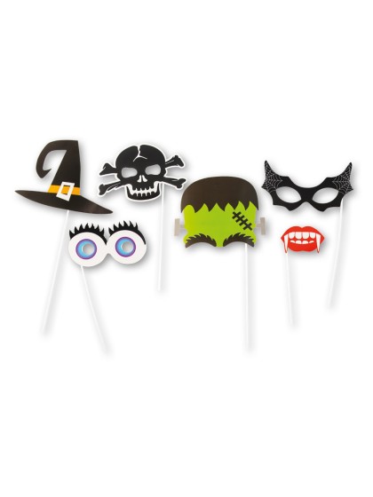 PHOTO-BOOTH-SET HALLOWEEN 6 TEILE 