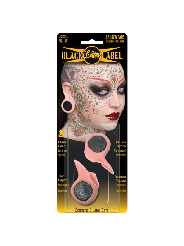 2 LATEX GAUGED EARS 