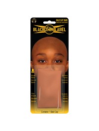 LATEX DARK BROWN BALD CAP 