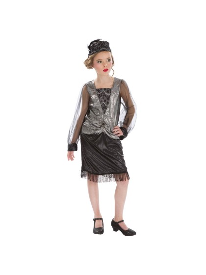 KLEID CHARLESTON SCHWARZ 2 TEILE 152CM