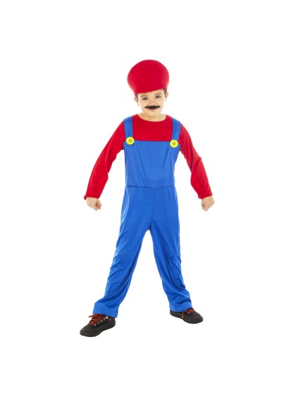 PLOMBIER ENFANT ROUGE 2 PIECES 152CM