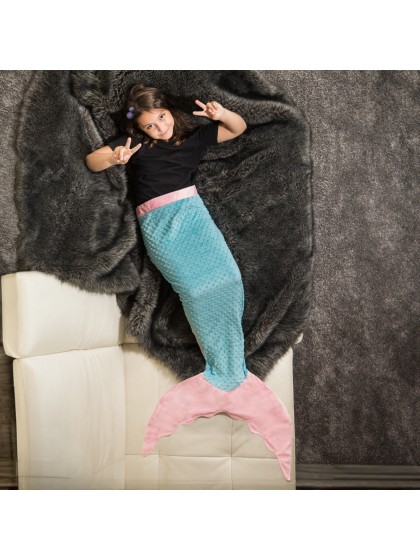 PLAID SIRENE ROSE BLEU 140CM X 70CM