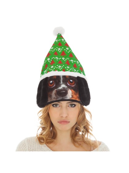 MÜTZE WEIHNACHTEN GRÜN HUND Einheitsgröße