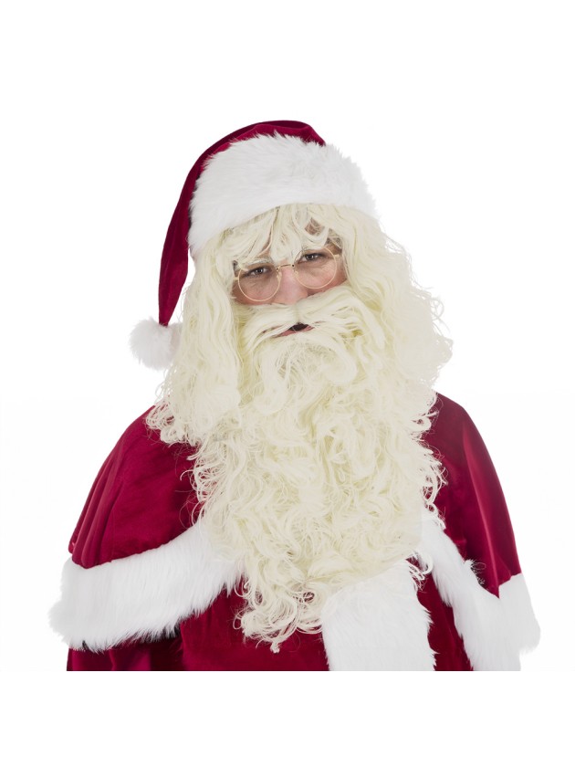SANTA CLAUS WIG + BEARD NATURAL COLOR 