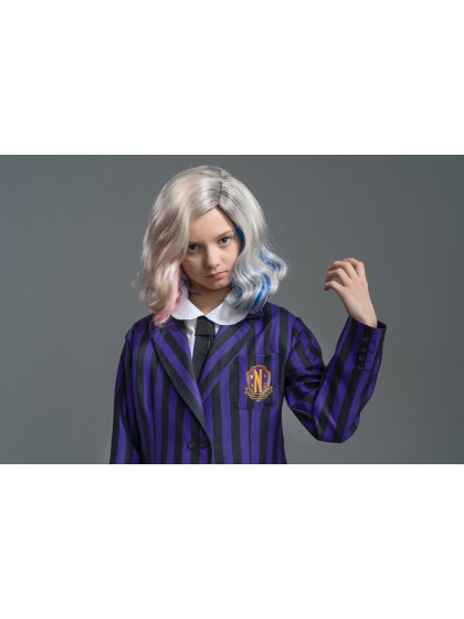 UNIFORME SCHWARZ / VIOLETT 3 TEILE MITTWOCH - WEDNESDAY © 152CM