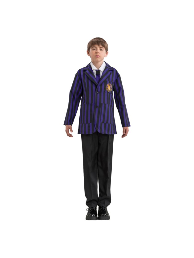 WEDNESDAY © BOY SCHOOL UNIFORM BLACK / VIOLET 3 PIECES 152CM