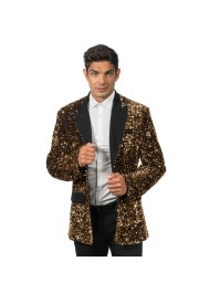 JACKE SAMT SCHWARZ UND PAILLETTEN BRONZE XL