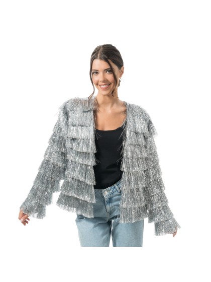 SILVER TINSEL JACKET S