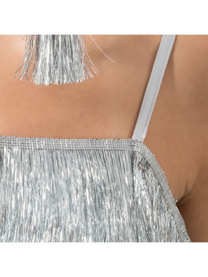 SILVER TINSEL DRESS S