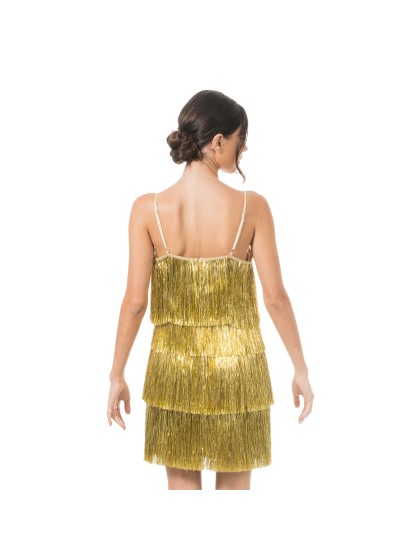 ROBE SCINTILLANTE A FRANGES OR L