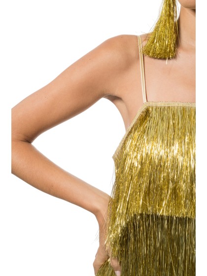 GOLDEN TINSEL DRESS M