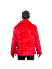 MANTEL KUNSTFELL ROT S