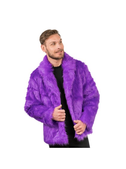 MANTEL KUNSTFELL VIOLETT L