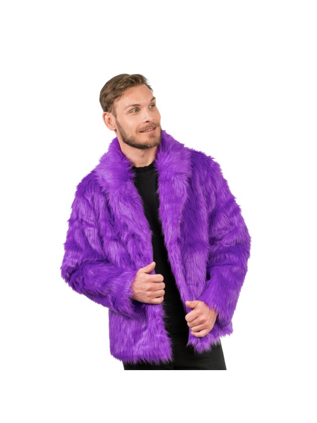 MANTEL KUNSTFELL VIOLETT L