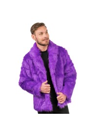 MANTEL KUNSTFELL VIOLETT XL