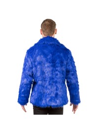 MANTEL KUNSTFELL BLAU S