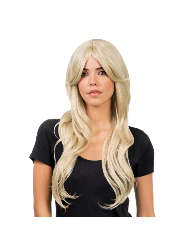 PERRUQUE SIENNA CHEVEUX LONGS BLOND AVEC FRANGE RIDEAU 68CM