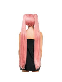 PERÜCKE HANA COSPLAY LANGE ZÖPFE ROSA MIT FRANSEN 27CM - COUETTES 99CM