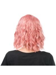 PERÜCKE TESSA HAAR COURTS GEWELLT MIT FRANSEN ROSA PASTELL 35CM