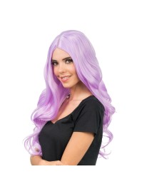 PERÜCKE LUNA HAAR LONGS GEWELLT LILA 66CM