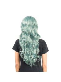 PERÜCKE LUNA HAAR LONGS GEWELLT GRÜN 66CM