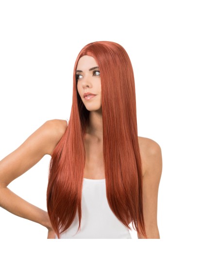 PERÜCKE KEYLA HAAR LONGS ROTBLOND DUNKEL AUBURN 73CM