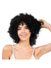 PERÜCKE CURLY HAAR SCHWARZ 35CM