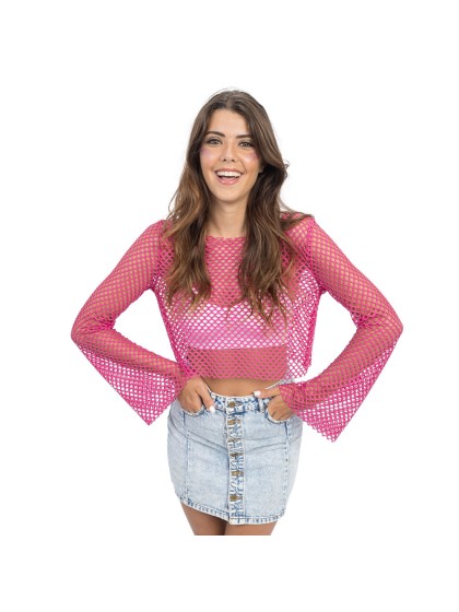 PINK FISHNET TOP L-XL
