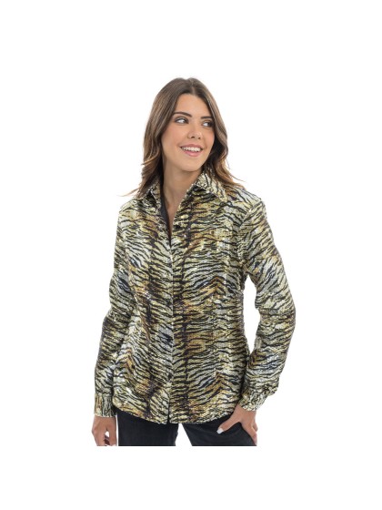 CHEMISE TIGRE OR A SEQUINS FEMME S