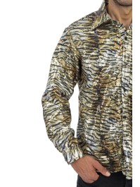 HEMD TIGER GOLD PAILLETTEN MANN L