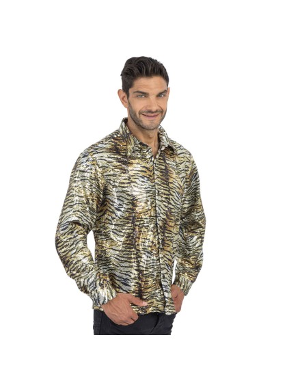 CHEMISE TIGRE OR A SEQUINS HOMME XL