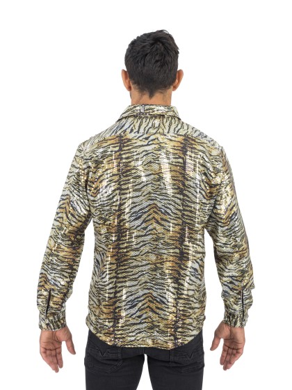 HEMD TIGER GOLD PAILLETTEN MANN XXL