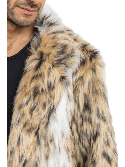 LANG MANTEL KUNSTFELL ANIMAL XXL