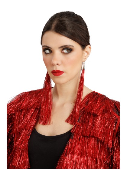 RED TINSEL JACKET L