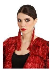 JACKE GLITZERND FRANSENS ROT M