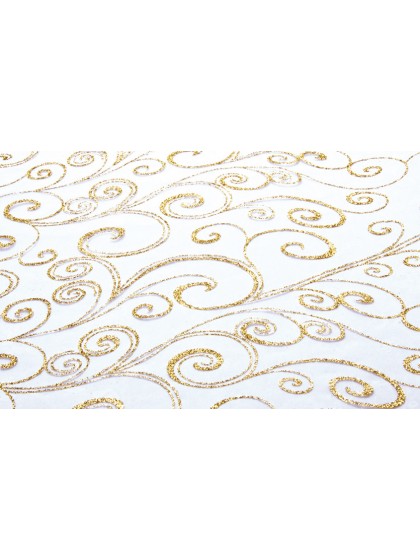 TISCHLÄUFER ORGANZA BLANC/OR 36CM X 5M