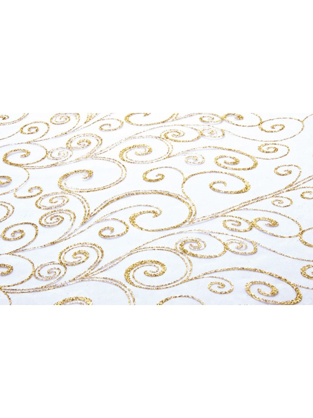 TISCHLÄUFER ORGANZA BLANC/OR 36CM X 5M