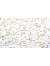 TISCHLÄUFER ORGANZA BLANC/OR 36CM X 5M