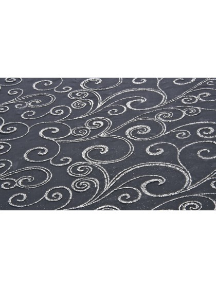 CHEMIN DE TABLE ORGANZA NOIR/ARGENT 36CM X 5M