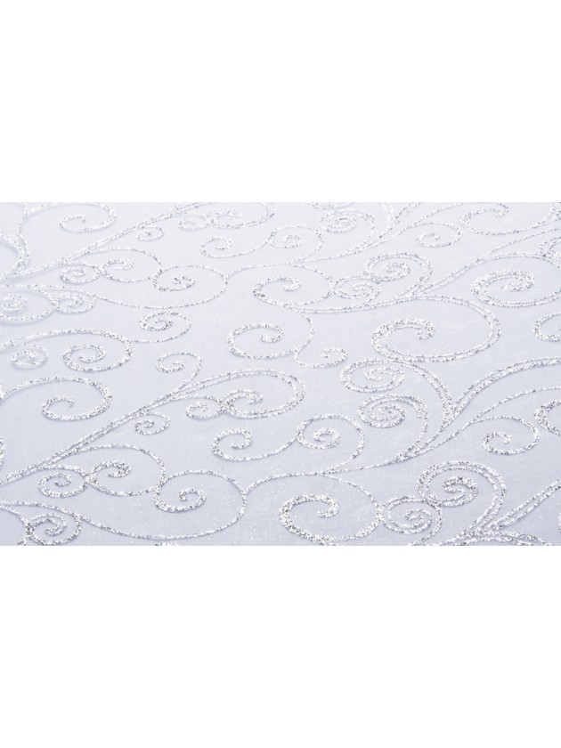 TISCHLÄUFER ORGANZA BLANC/ARGENT 36CM X 5M