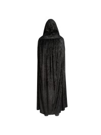 UMHANG KAPUZE SAMT SCHWARZ LUXUS 202CM