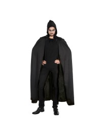 BLACK FABRIC HOODED CAPE 190CM 190CM