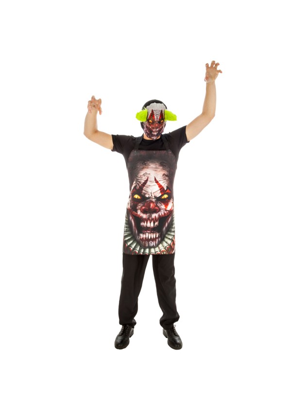 SCHÜRZE + MASKE CLOWN 2 TEILE Einheitsgröße