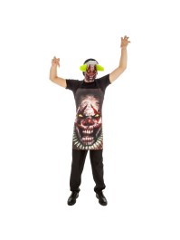 SCARY CLOWN APRON AND MASK 2 PIECES ONE SIZE