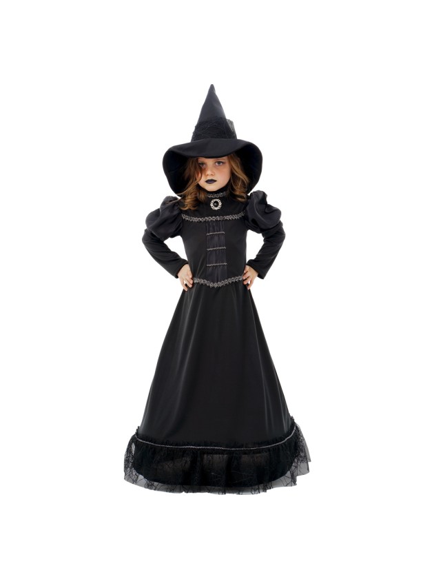 BLACK WITCH WITH HAT 2 PIECES 140CM