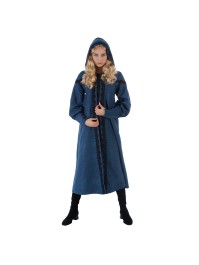WOMAN BLUE HOODED CAPE ONE SIZE